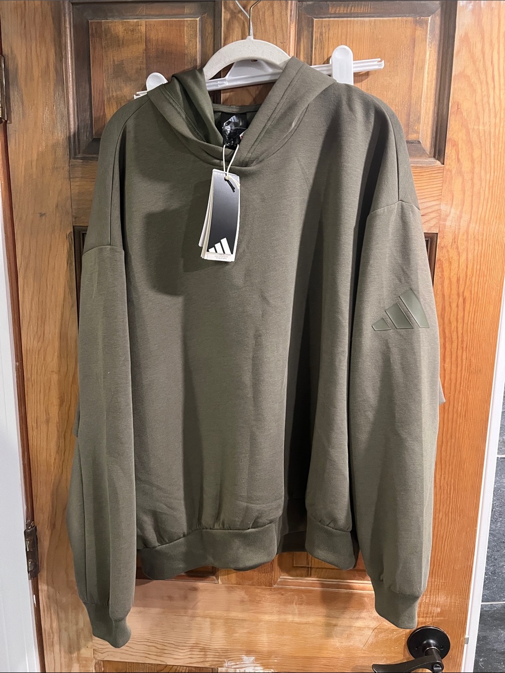 adidas Men's Olive Hoodie with Subtle Logo